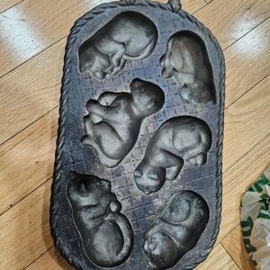 John Wright Cast Iron Cat Muffin Mold Farmhouse Decor